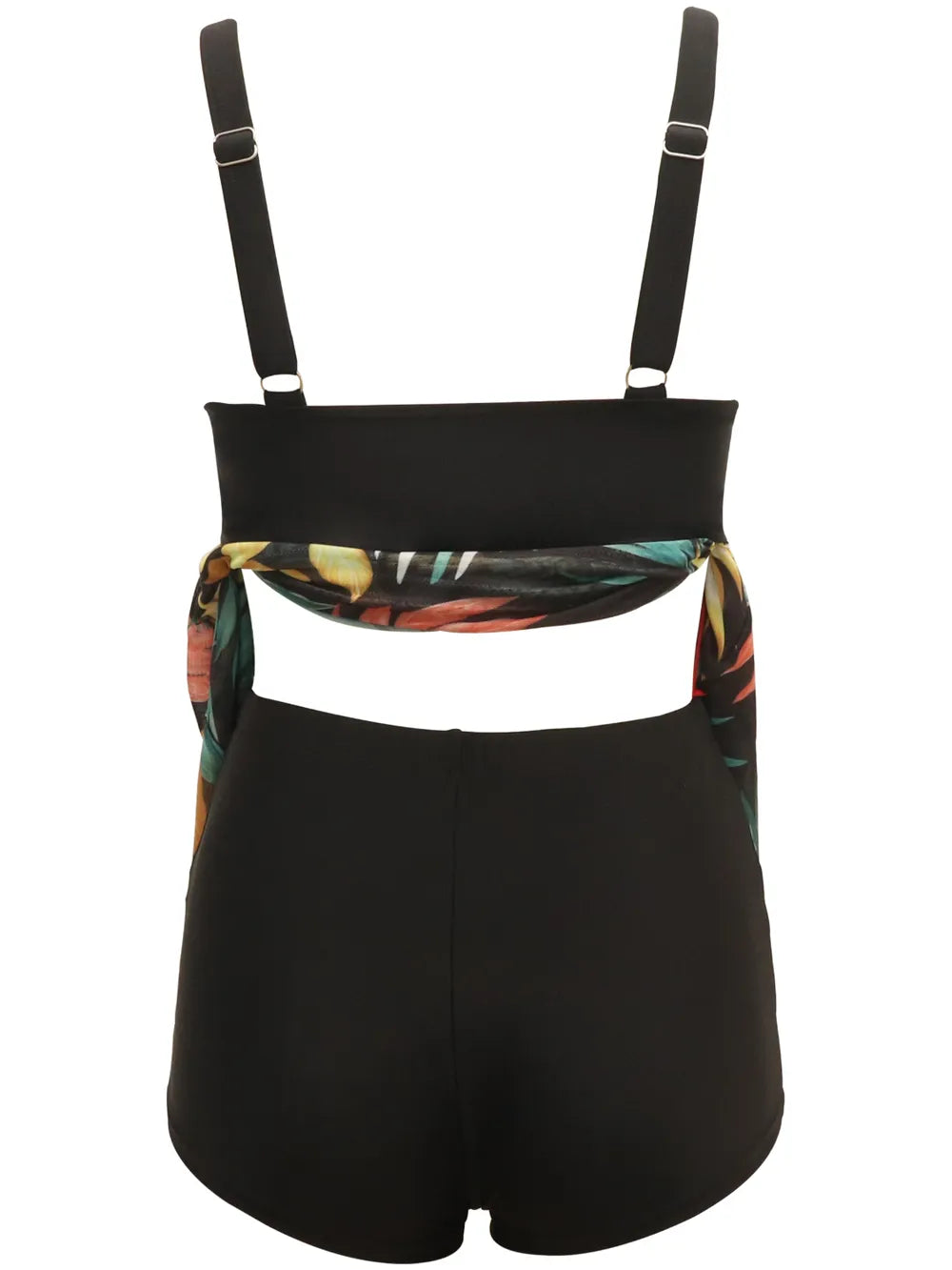 Dark Blue Printed Wide Strap Two-Piece Swim Set – Flattering High-Waist Bikini for Women | JLouren