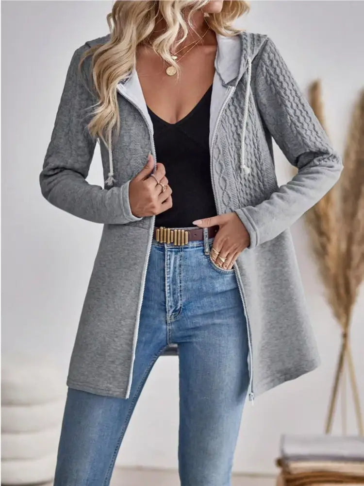 Women’s Casual Hooded Knit Cardigan | Jlouren