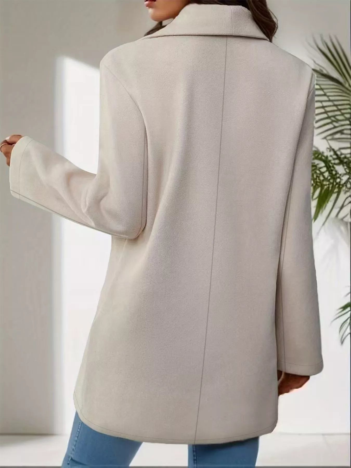 Lapel Collar Single-Button Wool Blend Overcoat  | JLouren