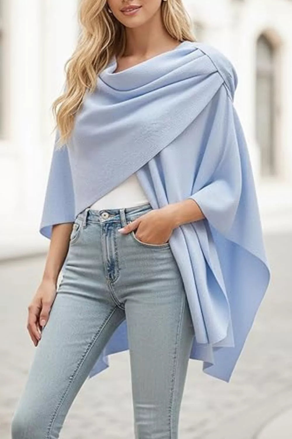 Women’s Draped Knitted Cape Shawl Wrap | JLouren
