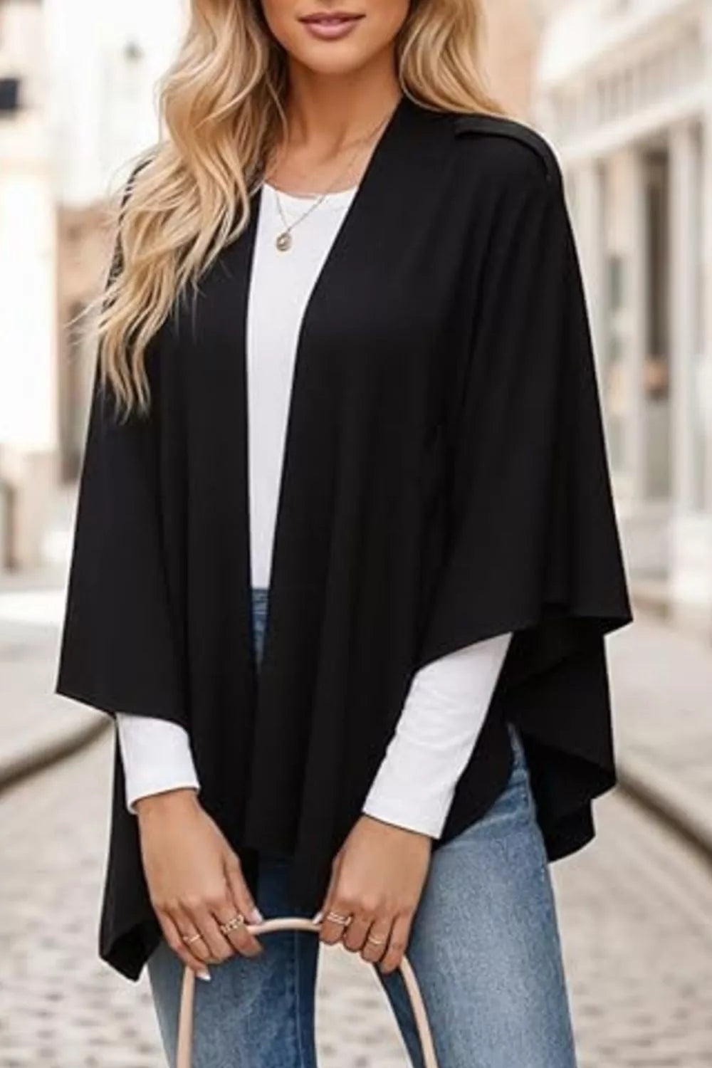 Women’s Draped Knitted Cape Shawl Wrap | JLouren
