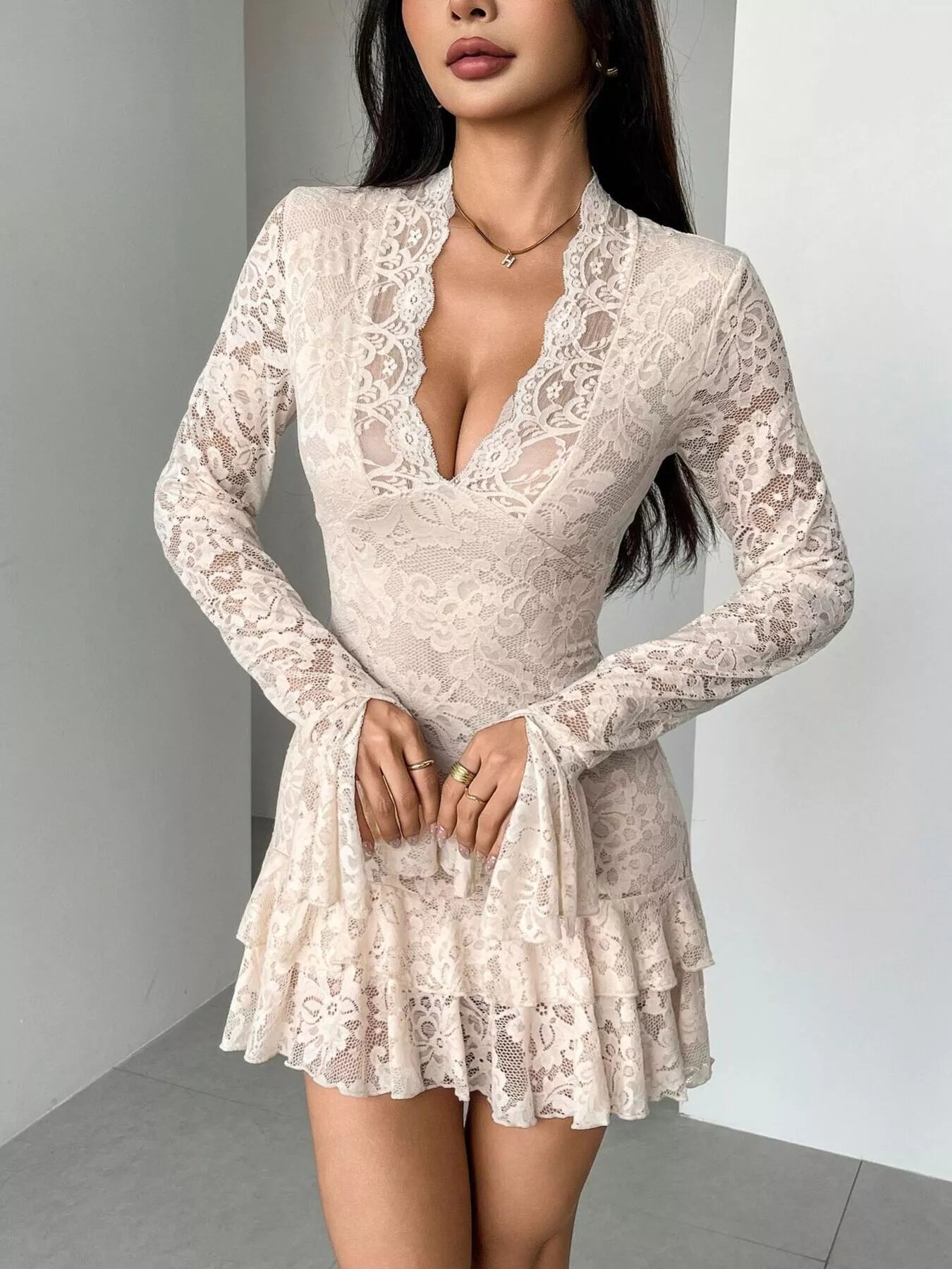 Women’s Elegant Lace Mini Dress | JLouren