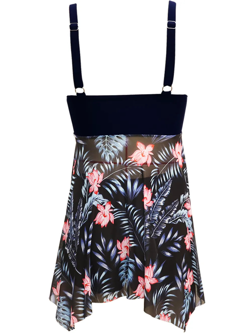 Blue Printed Wide Strap Two-Piece Swim Set – Flattering High-Waist Bikini for Women | JLouren