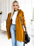 Plus Size Zip Up Hooded Long Coat Women | Jlouren