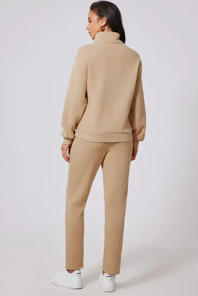 Women Turtleneck Top and Sweatpants Set | Jlouren 