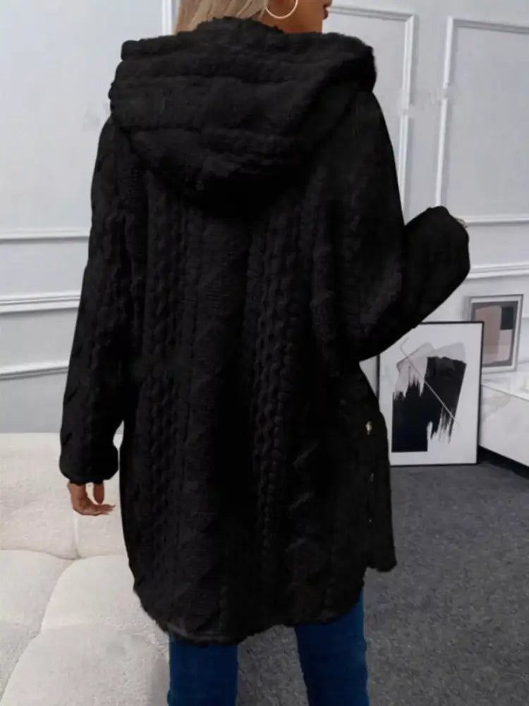 Women’s Cozy Hooded Button-Front Fleece Jacket | JLouren