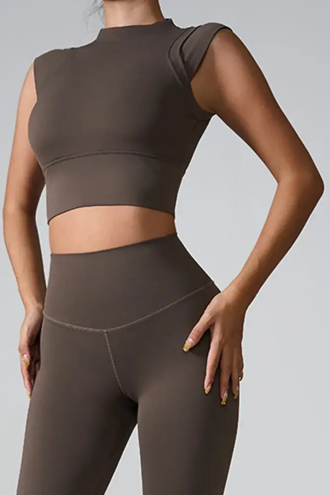 Women Mock Neck Active Tank Top