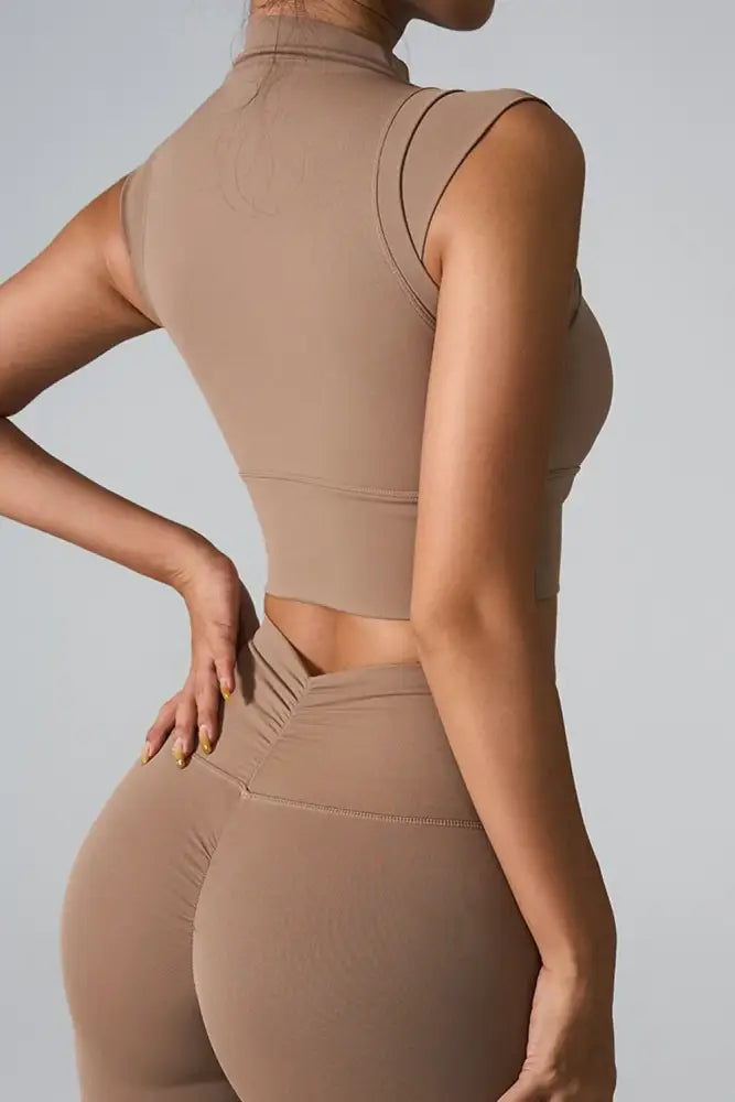 Women Mock Neck Active Tank Top