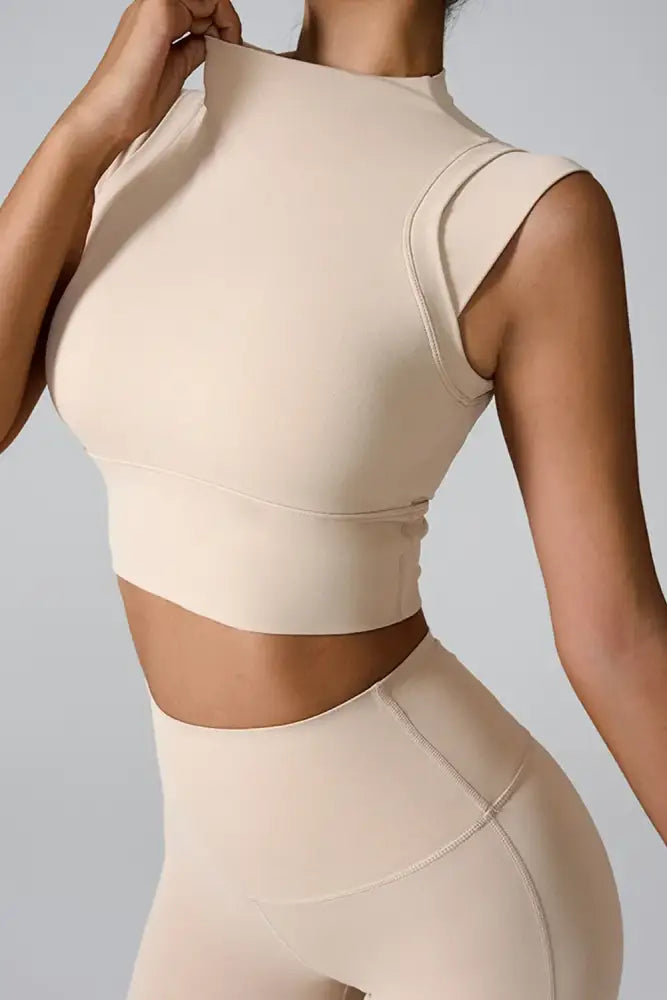 Women Mock Neck Active Tank Top