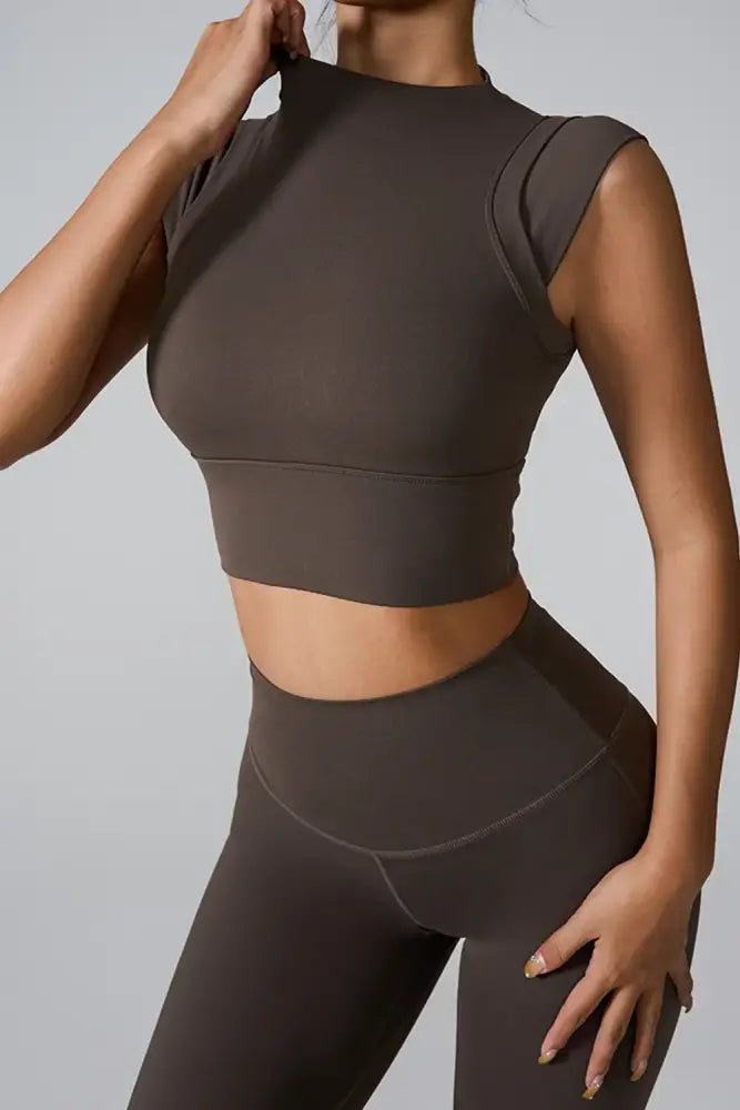 Women Mock Neck Active Tank Top