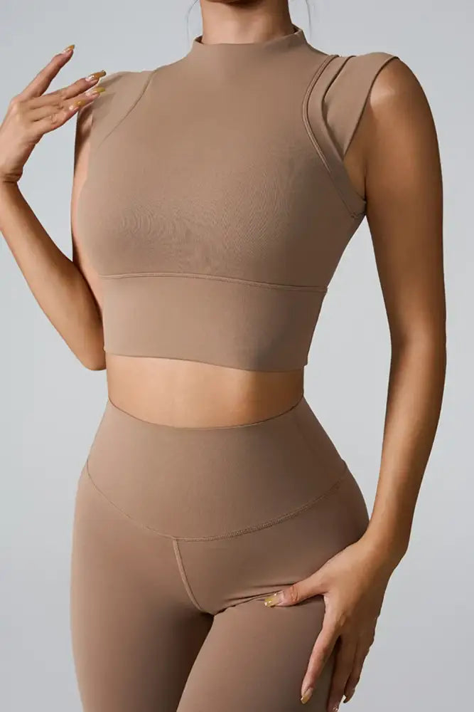 Women Mock Neck Active Tank Top