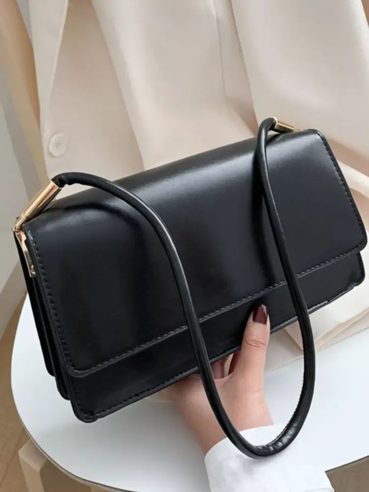 Black Women’s PU Leather Shoulder Bag – Elegant & Durable