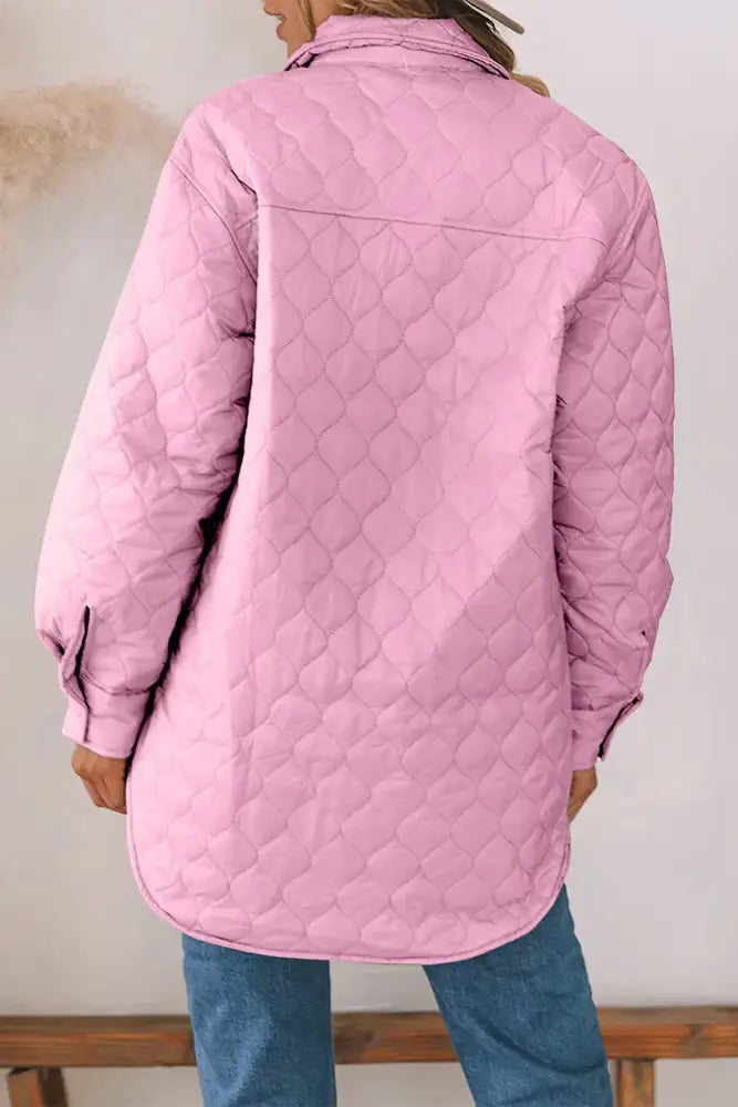 Snap Down Collared Winter Coat Quilted Puffer Jacket | Jlouren