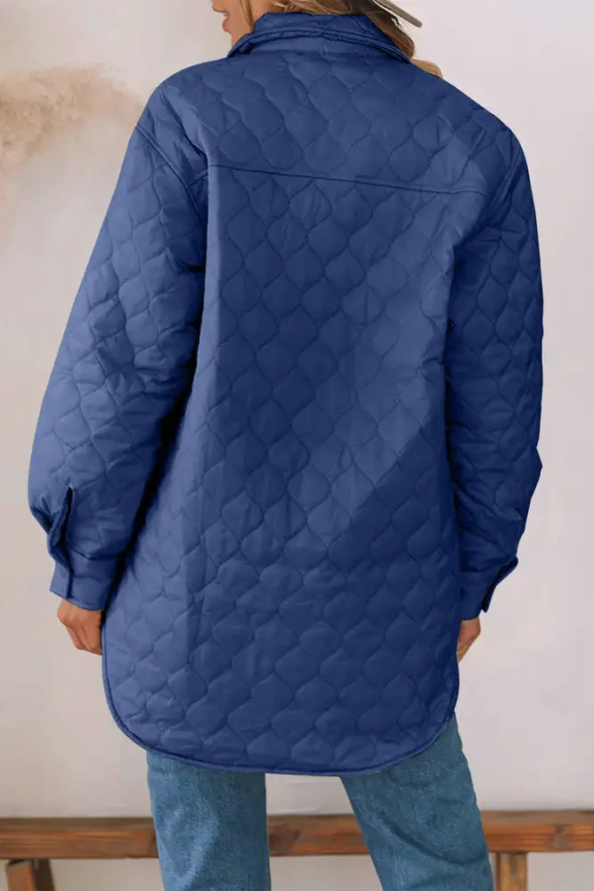 Snap Down Collared Winter Coat Quilted Puffer Jacket | Jlouren