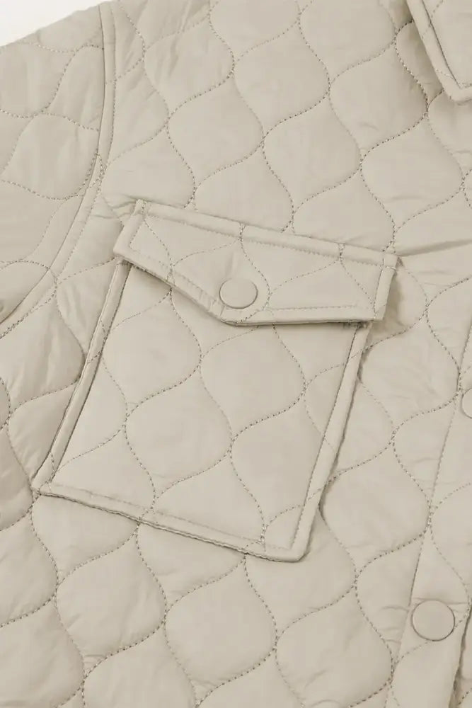 Snap Down Collared Winter Coat Quilted Puffer Jacket | Jlouren