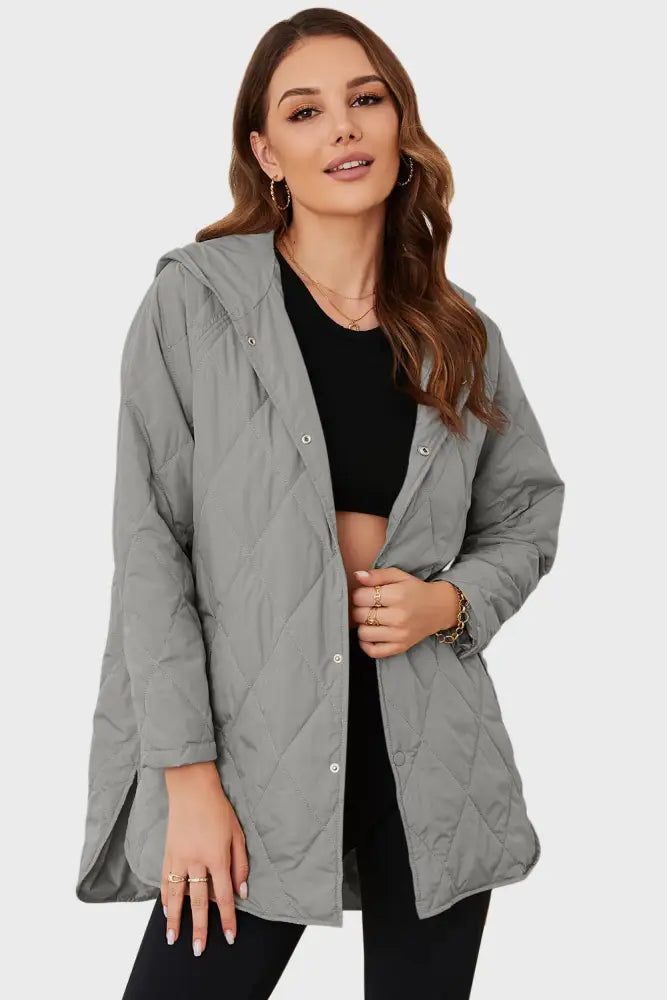 Women’s Hooded Quilted Longline Jacket | JLouren